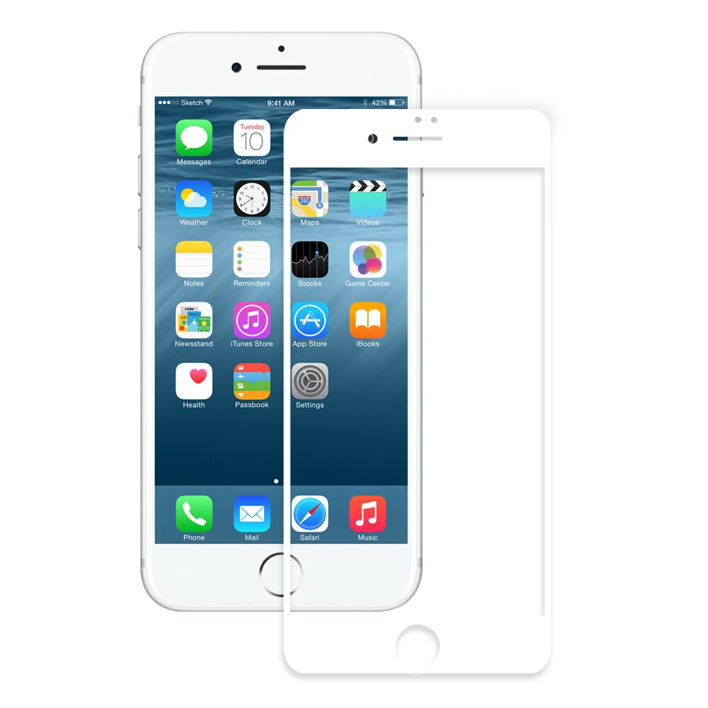 Folie de protectie 5D Apple iPhone 8 / 7 White